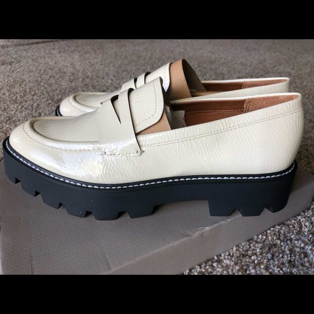 Leather Franco Sarto platform loafers
